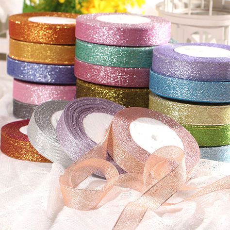 Gift Wrap Ribbon, Ghost Decoration, Diy And Crafts Sewing, Glitter Ribbon, Sewing Appliques, Witch Decor, Making Hair Bows, Wedding Party Decorations, Baby Shower Balloons