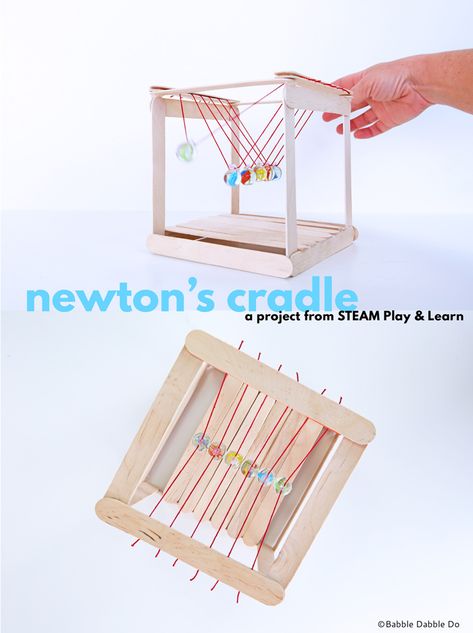 Science Experience, Elementary Stem, Physics Projects, Newton's Cradle, Stem Projects For Kids, Steam Ideas, Christmas Gift For Kids, Science Crafts, Stem Challenge