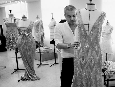 Fashion designer Elie Saab.( Photo from his website.) #fashion Elie Saab Designer, Fashion Designer Studio, Ellie Saab, Fashion Designers Famous, Couture Mode, Famous Fashion, Beirut, Fashion Studio, Elie Saab