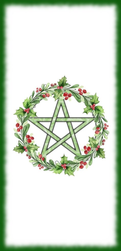 Yule Phone Wallpaper, Yule Wallpaper Pagan, Witchy Christmas Wallpaper, Pentacle Wallpaper, Yule Wallpaper, Pagan Christmas, Christmas Backgrounds, Christmas Apps, Norse Pagan