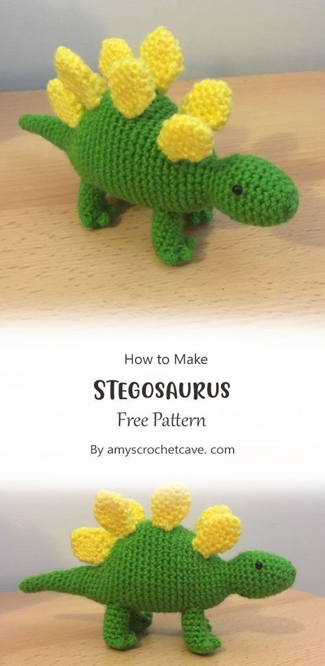 Crochet Dinosaur Pattern Free, Crochet Dinosaur Patterns, Cute Amigurumi, Crochet Cute, Crochet Dinosaur, Dinosaur Crafts, Dinosaur Pattern, Pattern Ideas, Diy Crochet Projects