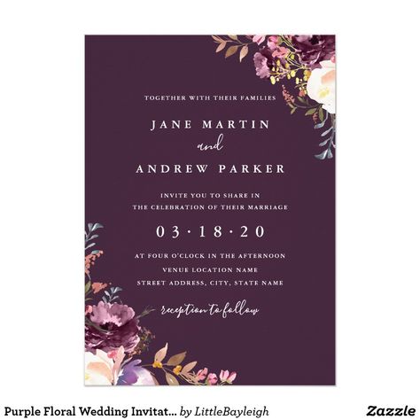 Portrait Wedding Invitations, Purple Floral Wedding, Invitation Flower, Summer Wedding Invitations, Purple Wedding Invitations, Idea Style, Wedding Flowers Summer, Tahoe Wedding, Invitation Floral