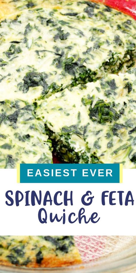 Spinach and Feta quiche is a simple and healthy recipe that will be a hit at your next brunch or breakfast!  Easy to make, it is simply fresh, healthy, #farmersmarket #brunchideas#breakfastrecipes quiche#spinach #feta # Fresh Spinach Quiche, Spinach And Feta Quiche, Quiche Spinach, Fresh Spinach Recipes, Spinach Feta Quiche, Spinach Recipes Healthy, Feta Quiche, Spinach Quiche Recipes, Quiche Recipes Easy