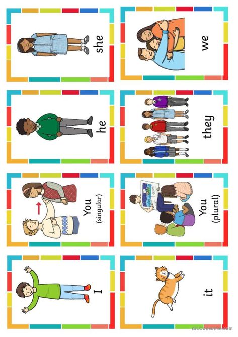 Pronoun Worksheets For Kindergarten, Teaching Pronouns Activities, Pronouns Kindergarten, Esl Pronouns, Personal Pronouns Flashcards, Pronoun Game, Personal Pronouns Activities, Activity For English, Pronouns Activity