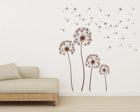 Dandelion Flower Vinyl Wall Decals Dandelion Blowing Vinyl Wall Sticker Floral Wall Art Decor Flying Dandelions for Nursery, Kids Room by TreeWallArt on Etsy https://www.etsy.com/listing/706662937/dandelion-flower-vinyl-wall-decals Dandelion Wall Decal, Dandelion Wall Art, Large Wall Decals, Family Wall Decals, Blowing In The Wind, Flower Wall Decals, Dandelion Flower, Tree Wall Decal, Kids Wall Decals