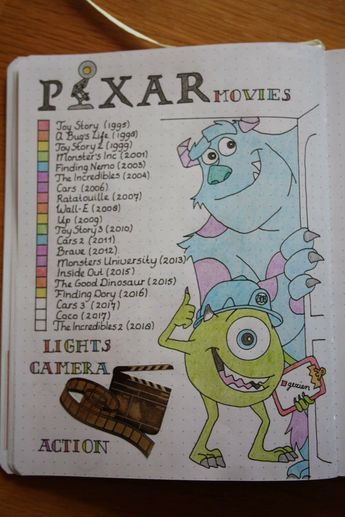 Disney Movies List, Journal Ideas Templates, Disney Movies To Watch, Creating A Bullet Journal, Bullet Journal Ideas Templates, Bullet Journal Mood Tracker Ideas, Bullet Journal Tracker, Bulletin Journal Ideas, Bullet Planner