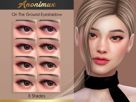 Sims 4 Asian Makeup, Mod Eyeshadow, Eyeshadow Korean, Mod Makeup, Korean Eyeshadow, Mods Sims 4, Los Sims 4 Mods, Pelo Cafe, Korean Eye