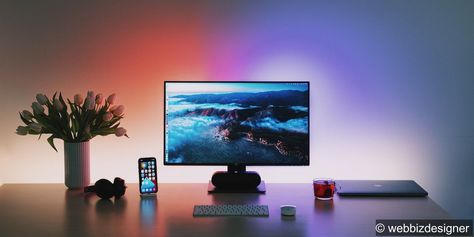 How to Create a Cozy Desktop Setup Whether you are a freelancer, working from home, or setting up a gaming station,… #business #education #instagram #facebook #share #today #news #video #tomorrow #team #bizwebdesigner Philips Hue Lights, Hue Lights, Desktop Windows, Refurbished Laptops, Desktop Setup, Philips Hue, Flexible Working, Hue Philips, Desk Setup