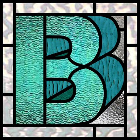 stained glass glass fusing painting alphabet letter B pattern Letter Stained Glass Pattern, Stained Glass Numbers, Stained Glass Letters Alphabet Patterns, Alphabet Quilt Blocks, Stained Glass Typography, Stained Glass Alphabet, Stained Glass Letters, Address Marker, Alphabet 3d