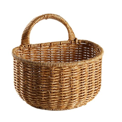 PRICES MAY VARY. Multi-usage storage basket:These woven decorative baskets are ideal for organizing daily necessities,such as keys,wallets, sunglasses,toiletries,etc.Stylish baskets can be used to display dried flowers, or floral or juicy arrangements Stylish Home Decor:Available in 4 sizes(as pictures showed),you'll have no difficulty in choosing a hanging basket to suit your plant and room scheme. You can hang the basket on the wall, doors, swing, mirrors and anywhere as you like. Materials:Th Hanging Basket Storage, Open Home, Small Storage Basket, Fruit And Vegetable Storage, Wall Hanging Basket, Wicker Wall, Vegetable Storage, Kitchen Baskets, Basket With Handle