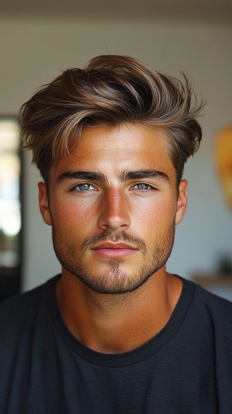 🌈 Copper Peach Hair Color Ideas: Chic Light Copper Hair Look Copper Peach Hair, Light Copper Hair, Peach Hair Color, Peach Hair Colors, Comb Over Haircut, Boys Hair, Peach Hair, Haircut Men, Mens Hair