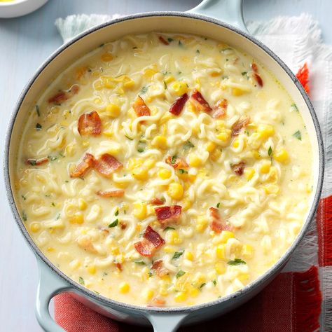 Ramen Corn Chowder Holiday Soup Recipes, Holiday Soups, Quick Soup Recipes, Potato Chowder, Quick Soup, Soups And Chowders, Soup Chowder, Corn Chowder Recipe, Chowder Soup