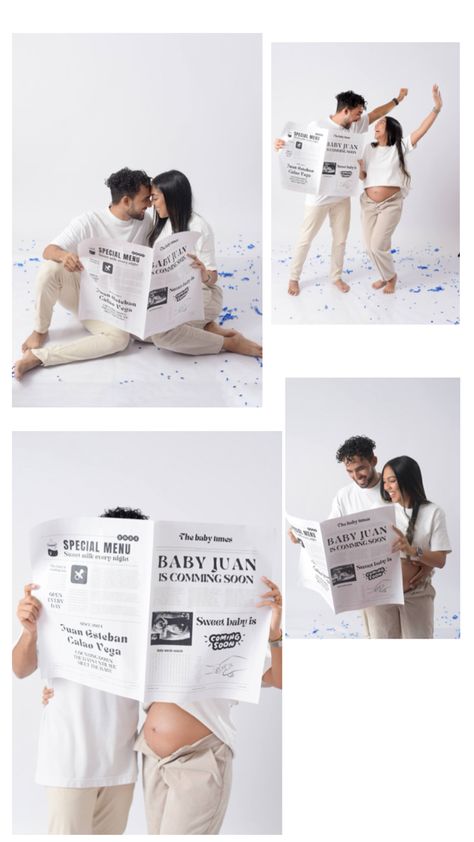 Pregnancy gender reveal newspaper baby boy Gender Reveal Photoshoot, Reveal Photoshoot, Gender Reveal Photos, Baby Announcement Pictures, Ideas Photoshoot, Gender Reveal Ideas, Reveal Ideas, Baby Time, Boy Baby