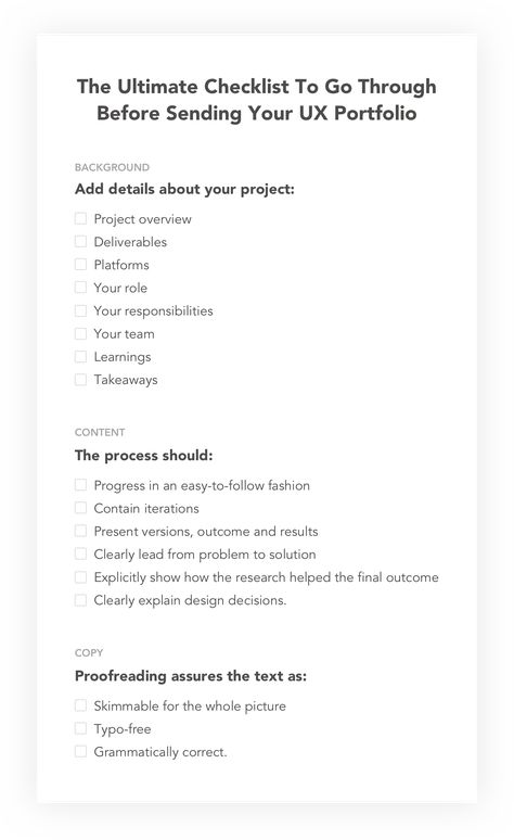 The Ultimate Checklist To Go Through Before Sending Your UX Portfolio Design Research Portfolio, Ux Case Study Template, Reflection Essay, Research Essay, Checklist Design, Ux Tips, Ui Portfolio, Ux Writing, Learn Ux Design