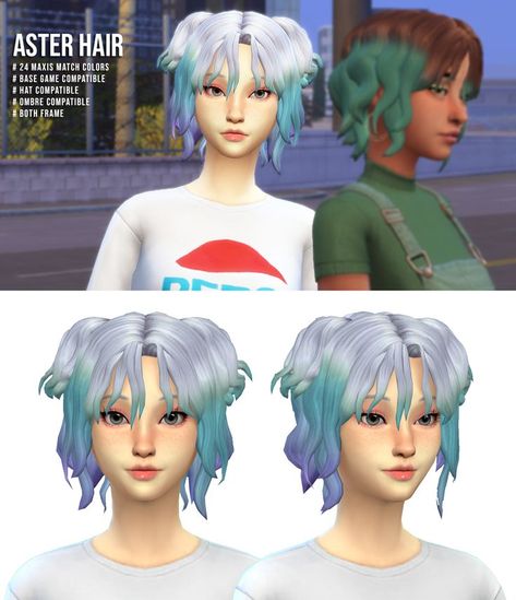 Ts4 Cc Rainbow Hair, Ddlc Uniform Sims 4 Cc, Sims4 Cc Character, Sims 4 Unisex Hair, Sims 4 Sims Characters Ideas, Ddlc Sims 4 Cc, Sims 4 Crazy Hair, Sims 4 Cc Sun Glasses, Fluffy Hair Sims 4 Cc