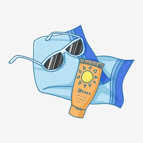 Sunscreen Drawing, Sunscreen Illustration, Lens Png, Purple Suitcase, Sunglasses Cartoon, Vacation Illustration, Vacation Sunglasses, Eid Boxes, Sunglasses Png