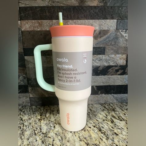 Owala Cup Owala Tumbler 40 Oz, Owala Cup, Mansion Ideas, Desert Bloom, Wishlist 2024, Cute Water Bottles, Reusable Straw, Wall Insulation, Christmas Wishlist