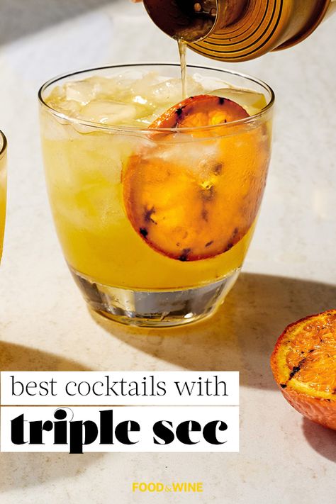 Either way, we've got what you need: Our best triple sec recipes, from spins on a traditional margarita to a lychee gimlet. #cocktails #cocktailrecipes #drinkrecipes Mixed Drinks With Triple Sec, Gin Triple Sec Cocktails, Drinks With Triple Sec Recipes Cocktails, Drinks With Triple Sec, Cocktails With Triple Sec, Triple Sec Drinks Recipes, Triple Sec Recipe, 2023 Cocktails, Triple Sec Drinks