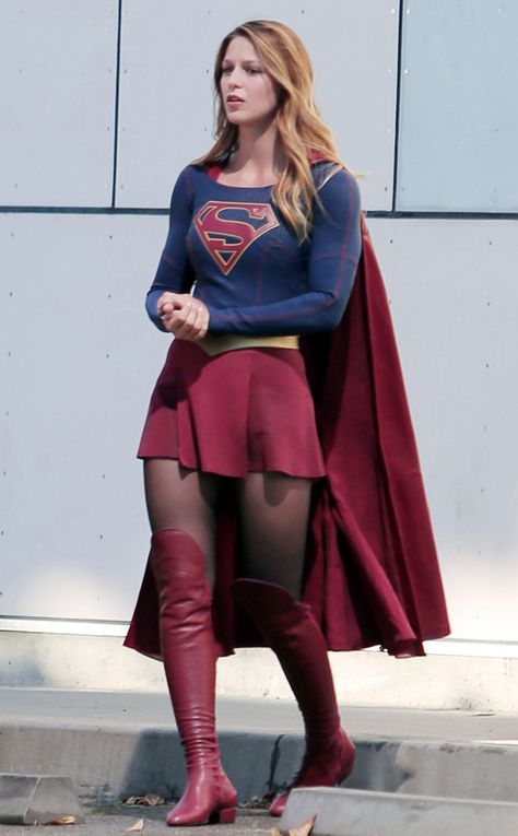 Melissa Benoist from The Big Picture: Today's Hot Pics  The actress appears on the set of CBS' Supergirl in L.A. (See more pics of celebs on TV show sets.) Melissa Benoit, Blake Jenner, Supergirl Costume, Supergirl Superman, Melissa Supergirl, Supergirl Cosplay, Supergirl Tv, Kara Danvers Supergirl, Supergirl Dc