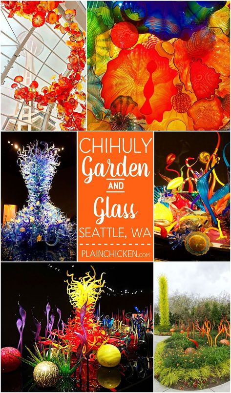 Chihuly Garden and Glass - Seattle, WA - do NOT miss this on your trip to Seattle. The most AMAZING art exhibit I've ever seen. The photographs don't do it justice. I could have spent the entire day here. Chihuly Garden, Smash Glass, Glass Art Design, Plain Chicken, Dale Chihuly, Wine Glass Art, Glass Art Projects, Washington Usa, Art Exhibit