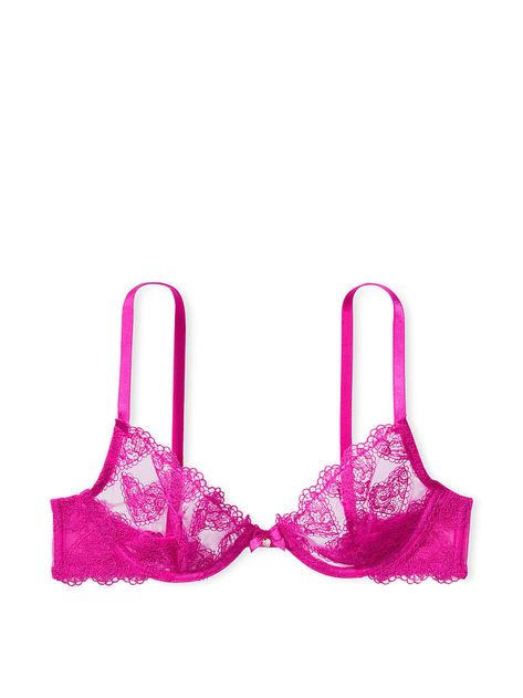 Heart Embroidery Low-Cut Demi Bra - Bras - Victoria's Secret Bra Sets, Heart Embroidery, Deep Plunge, Plunge Neckline, Demi Bra, Aesthetic Grunge, Bra Styles, Bra Set, Plunging Neckline