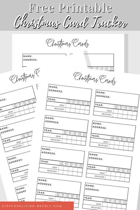 Christmas Card Tracker, Christmas Card List Printable Free, 2 Types Of People, Addressing Christmas Cards, Card Keeper, Free Printable Christmas Cards, Tracker Free, People Reading, Holiday Planner