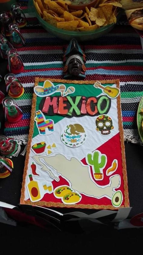 Mexico Project Ideas, Mexico Poster Board Project, Mexican Culture Aesthetic, Trabajos Aesthetic, Culture Fair, Multicultural Night, Spanish Club, School Culture, Culture Day