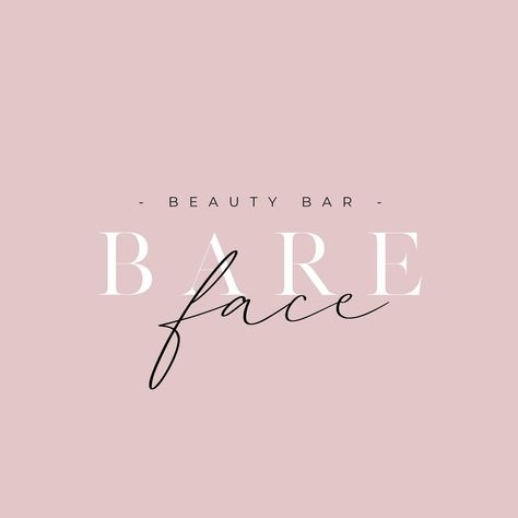 REE CREATIVE on Instagram: “Logo design for @barefacebeautybar ~ These fonts work so beautifully together 🙌🏻💕 #byreecreative” Beauty Bar Ideas, Business Logo Design Ideas, Instagram Logo Design, Boutique Names, Skincare Business, Bar Logo, Instagram Logo, Logo Design Ideas, Beauty Logo