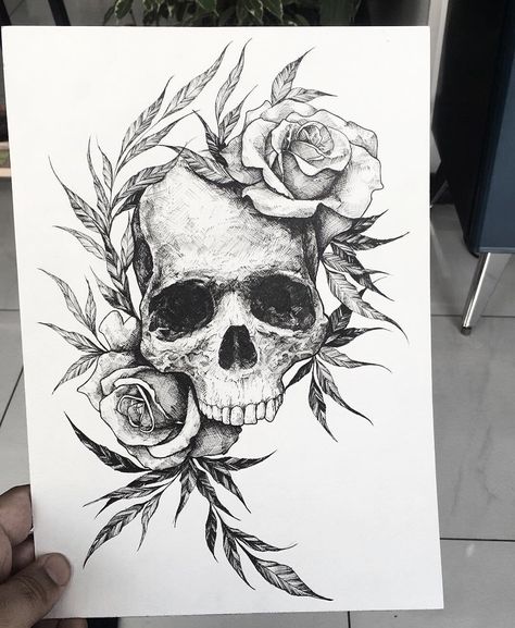 #Skull #caveira #drawing2me #skulltattoo #hachura #bhtattoo #tattoobh #belohorizonte #drawing #rosa #folhas #caveiratattoo Flower Skull Tattoo, Skull Tattoo Designs, Flower Skull, Skull Tattoo, Flower Tattoo, Tattoo Designs, I Hope, Roses, Tattoos