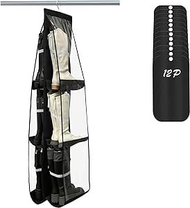 zebricolo, Boot Storage, for Tall Boots, Boot Organizer, with 12PCS Boot Shaper Holder, Boot Organizer for Tall Boots, with Fixed Rope to Prevent Falling,Black Tall Boot Storage, Boot Organizer, Boot Hanger, Boot Holder, Hanging Shoe Rack, Boot Organization, Shoe Organizers, Boot Rack, Boot Storage