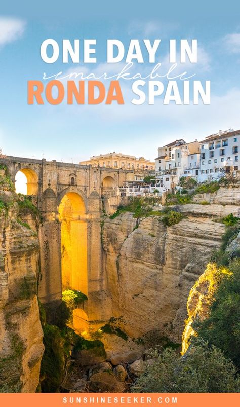 One remarkable day in Ronda, Spain (from Málaga by train) South Of Spain Travel, South Of Spain Itinerary, Grenada Spain Travel, Spain Ronda, Spain By Train, Spain Bucket List, Ronda Bridge, Spain Road Trip, Ronda Spain