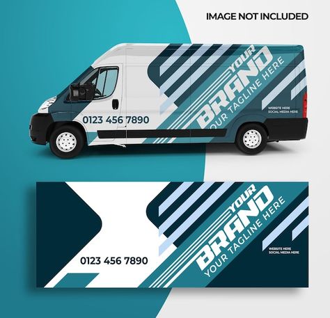 Vector modern wrapping car for your bran... | Premium Vector #Freepik #vector #van-wrap #truck-mockup #cargo-car #van Vehicle Graphics Branding, Bus Branding, Van Wrap Design, Van Branding, Truck Wrap Design, Wrapping Car, Laundry Logo, Car Branding, Bus Wrap