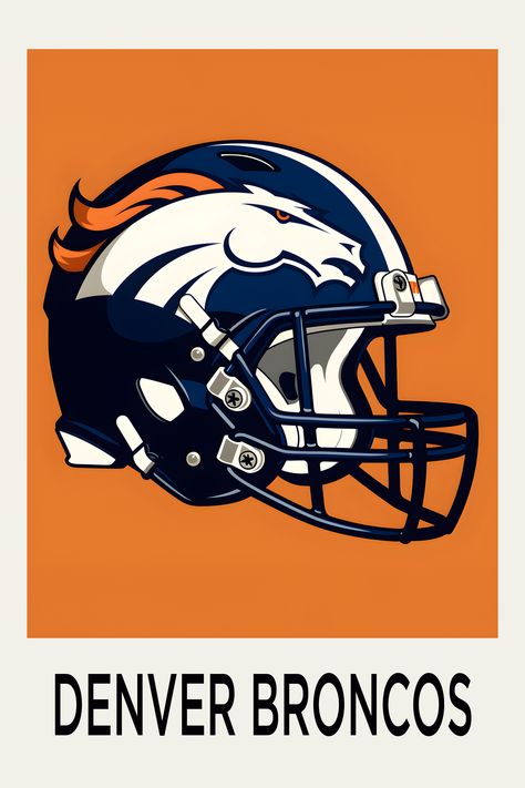 Denver Broncos, NFL Wall Art, American Football Fan Print, Football Coach Gift, Sports Poster, Football Birthday Decor, NFL Poster Denver Broncos Art, Football Coach Gifts, Denver Broncos Logo, Nfl Football Art, Football Birthday, Football Coach, Football Art, Denver Broncos, Sport Poster