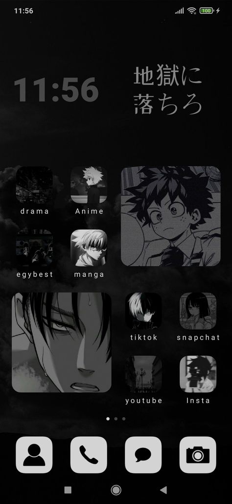 Iphone Anime Theme Ideas, Anime Theme Wallpaper Iphone, Theme Mobile Phone, Anime Phone Homescreen, Iphone Widgets Aesthetic Anime, Iphone Customization Ideas Anime, Themes For Mobile Phone Aesthetic, Iphone Anime Theme, Anime Phone Layout Ideas