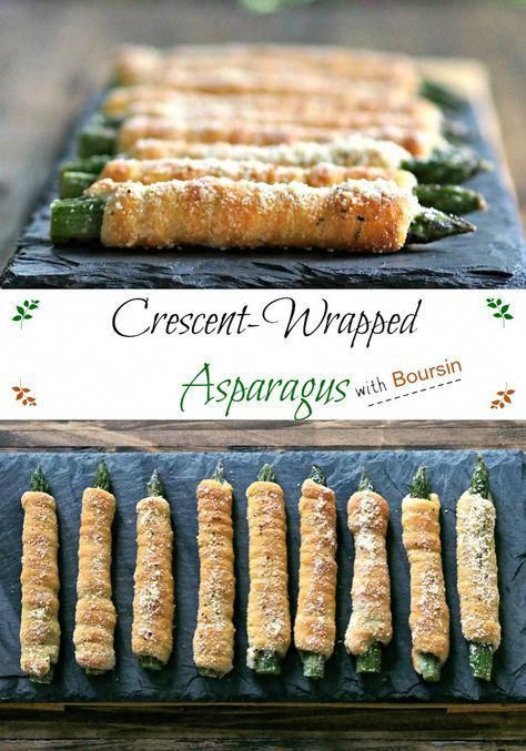 Asparagus Appetizer, Asparagus Rolls, Crescent Roll Appetizers, Asparagus Wraps, Asparagus Recipes Baked, Wrapped Asparagus, Boursin Cheese, Crescent Roll Recipes, Asparagus Recipe