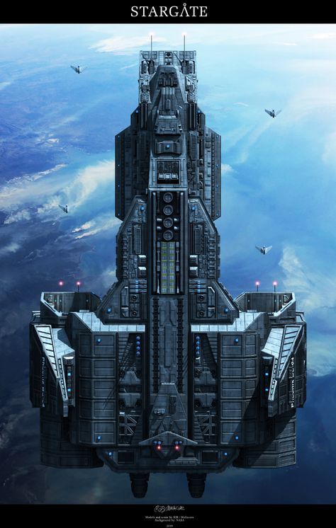 Stargate Project, Stargate Ships, Stargate Franchise, Battlefleet Gothic, Space Ships Concept, Sci Fi Spaceships, Space Ship Concept Art, Starship Concept, Space Battles