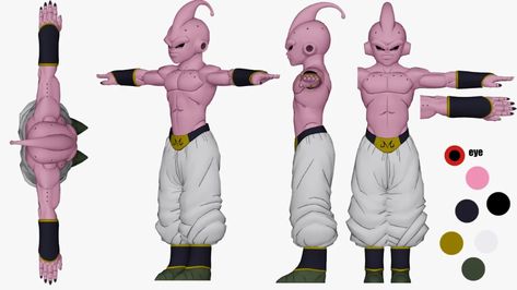 Majin Boo, Zbrush Character, Character Turnaround, 3d Inspiration, 3d Modeling Tutorial, Character Model Sheet, Wild Forest, Model Sheet, Character Reference