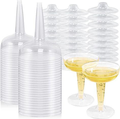 Amazon.com | 50 Pack Plastic Cocktail Glasses, 4 Oz Clear Disposable Champagne Flutes Margarita Glasses, Stemmed Stackable Shatterproof Dessert Cups Plastic Wine Glasses for Wedding, Celebration, Party: Champagne Glasses Wine Glasses For Wedding, Disposable Champagne Flutes, Glasses For Wedding, Champagne Margaritas, Party Champagne, Plastic Champagne Flutes, Plastic Wine Glasses, Cocktail Cup, Margarita Glasses