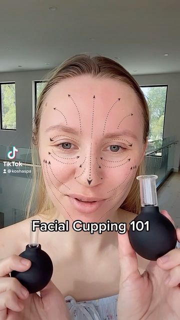 Face Cupping Technique, Facial Cupping Tutorial, Facial Cupping How To, Face Cupping Before And After, Facial Cupping Before And After, Cupping Face, Prevent Forehead Wrinkles, Face Cupping, Guasha Massage