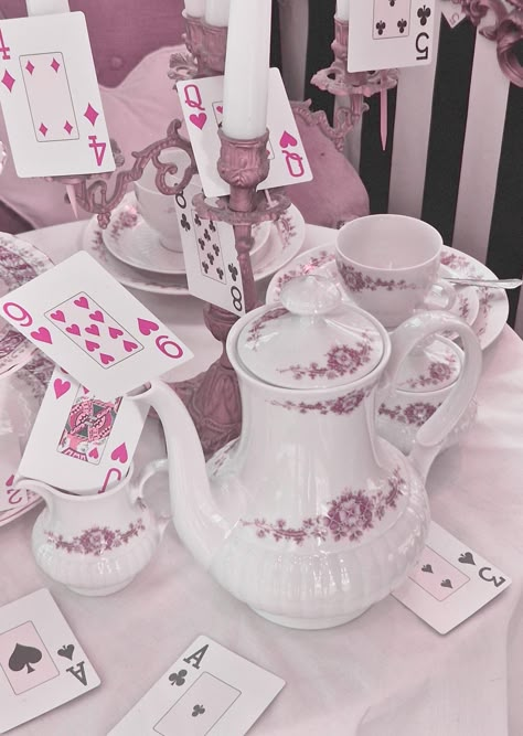 teapot ♠️ cafe ♥️ pink ♣️ disney♦️ Pink Wonderland Aesthetic, Pink Alice In Wonderland Aesthetic, Matilda Aesthetic, Hatter Aesthetic, Pink Alice In Wonderland, Birthday Wonderland, Oc Lore, Pink Wonderland, Pink Disney