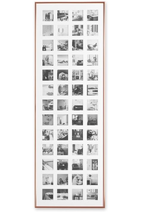 Denver Extra Large 52 Multi Aperture Metal Picture Frame, Copper Large Collage Picture Frames, Photo Organization Storage, Polaroid Display, Frame Wall Collage, Polaroid Wall, Fairy Lights Bedroom, Photo Wall Decor, Polaroid Frame, Metal Picture Frames