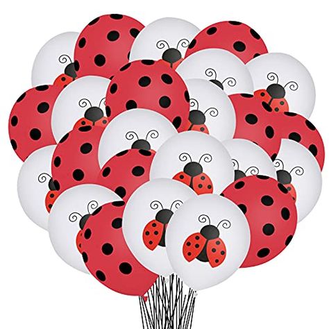 Ladybug Birthday Decorations, Bug Birthday Party, Polka Dot Birthday Party, Polka Dot Balloons, Ladybug Decorations, Polka Dot Birthday, Ladybug Theme, Decoration Balloon, Ladybug Birthday