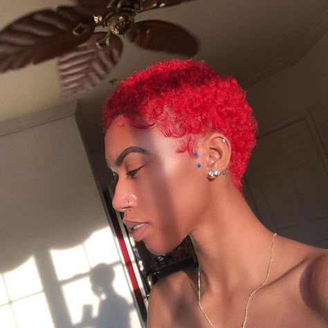 Big Chop Natural Hair, Short Dyed Hair, Twa Hairstyles, Short Red Hair, Natural Hair Cuts, Natural Hair Short Cuts, Cut Life, Pelo Afro, Dyed Natural Hair