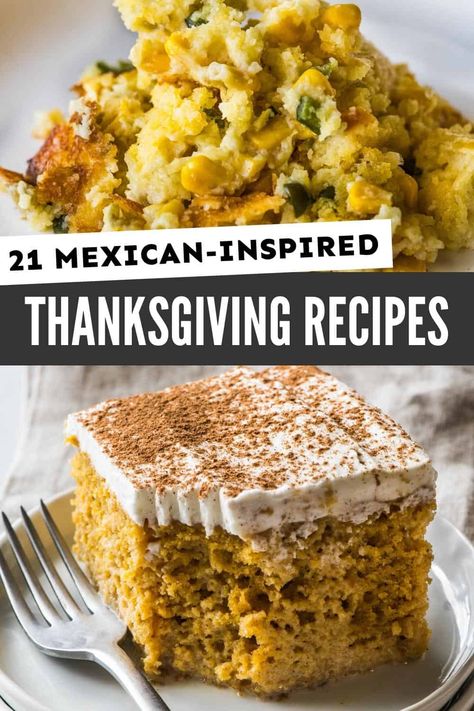 Celebrate the holiday season with these 21 Mexican-inspired Thanksgiving recipes that are sure to make your holiday feast uniquely memorable! Mexican Theme Thanksgiving, Mexican Style Thanksgiving, Spicy Thanksgiving Recipes, Mexican Themed Thanksgiving, Best Thanksgiving Menu Ideas, Thanksgiving Inspired Recipes, Mexican Food Thanksgiving, Thanksgiving Day Food Ideas, Southern Living Thanksgiving Recipes