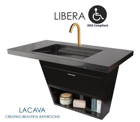 Lacava Bathroom Products | LIBERA Ada Compliant Bathroom Design, Ada Bathroom Vanity, Paint Faucet, Senior Bathroom Design, Ada Compliant Bathroom, Accessible Bathroom Design, Luxury Bathroom Sinks, Ada Bathroom, Faucets Bathroom