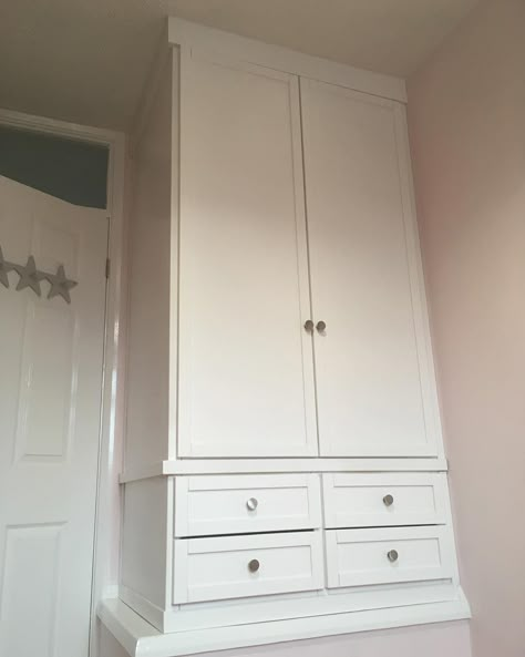 Wardrobe Over Stair Box Room, Box Room Ideas Offices, Bulkhead Cupboard Ideas, Stair Box In Bedroom Ideas Storage, Box Room Stairs Bulkhead, Box Room Over Stairs Storage Ideas, Stair Bulkhead Ideas Office, Box Above Stairs Bedroom, Box Room Loft Bed