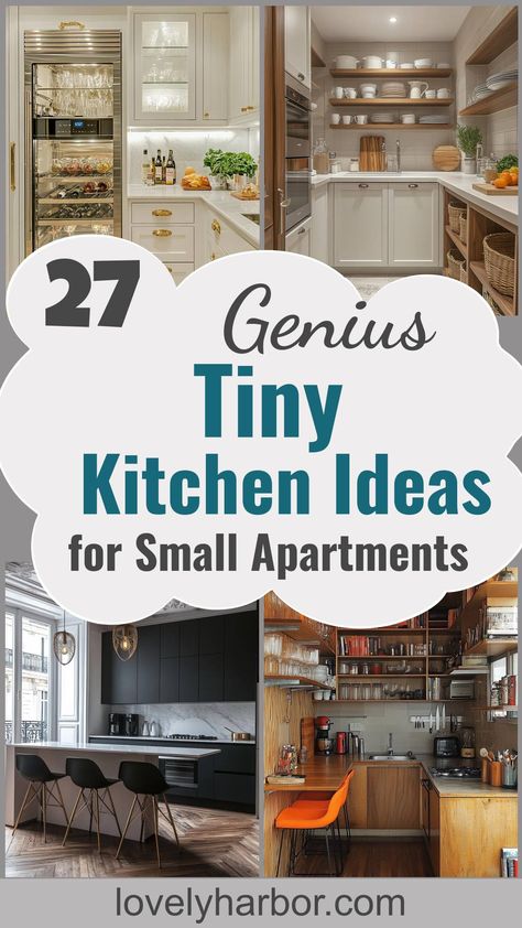 20 Genius Tiny Kitchen Ideas For Small Apartments Table Ideas For Small Kitchen, Tiny Kitchen Ideas, Stylish Small Kitchen, Ideas For Small Apartments, Pegboard Kitchen, Kitchen Queen, Small Apartment Kitchen, Small Kitchen Storage, Smart Organization