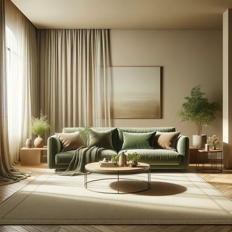 12 Rug Ideas for Green Couches with Pictures Green Couch Decor, Green Couches, Olive Living Rooms, Green Couch Living Room, Green Sofa Living Room, Interior Design Color Schemes, Cream Living Rooms, Japandi Living, Green Interior Design