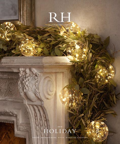 RH 2014 Holiday Restoration Hardware Christmas, Mantle Garland, Christmas Interiors, Christmas Mantle, Christmas Fireplace, Christmas Mantels, Mantel Decorations, Holiday Inspiration, Christmas Deco