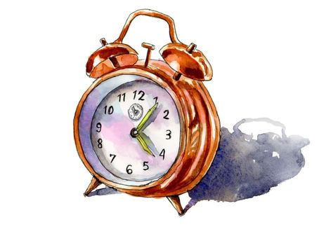 Running Out The Clock - Doodlewash® Alarm Clock Illustration, Watercolor Clock, Wash Drawing, World Watercolor, Clock Drawings, Travel Watercolor, Vintage Alarm Clock, Clock Painting, Vintage Alarm Clocks